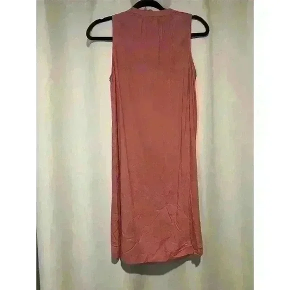 Splendid Maren Sleeveless Shift Dress Small Pink V-Neck Short Relaxed Fit - Picture 8 of 13